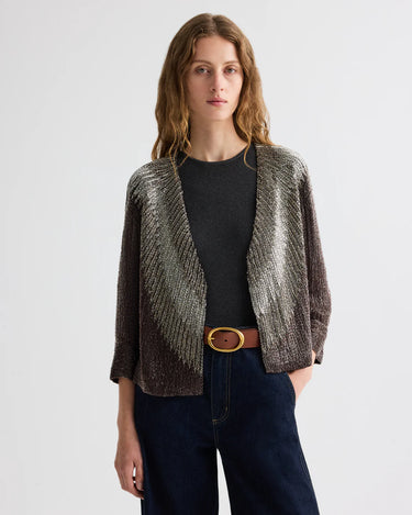 SHE TALKS TO ANGELS JACKET DARK CHOCOLATE/GUNMETAL