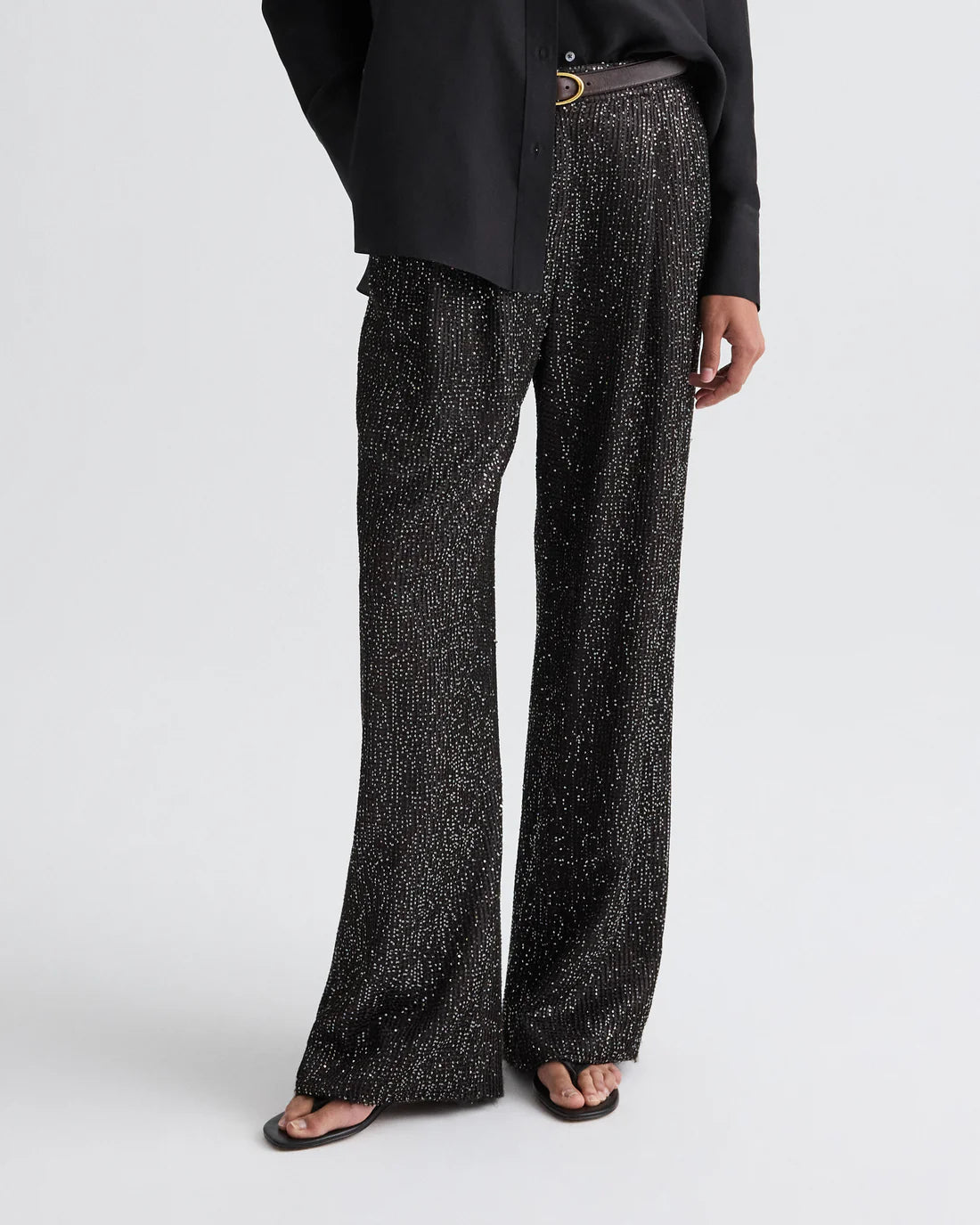 SULLI PANTS DARK CHOCOLATE/SILVER