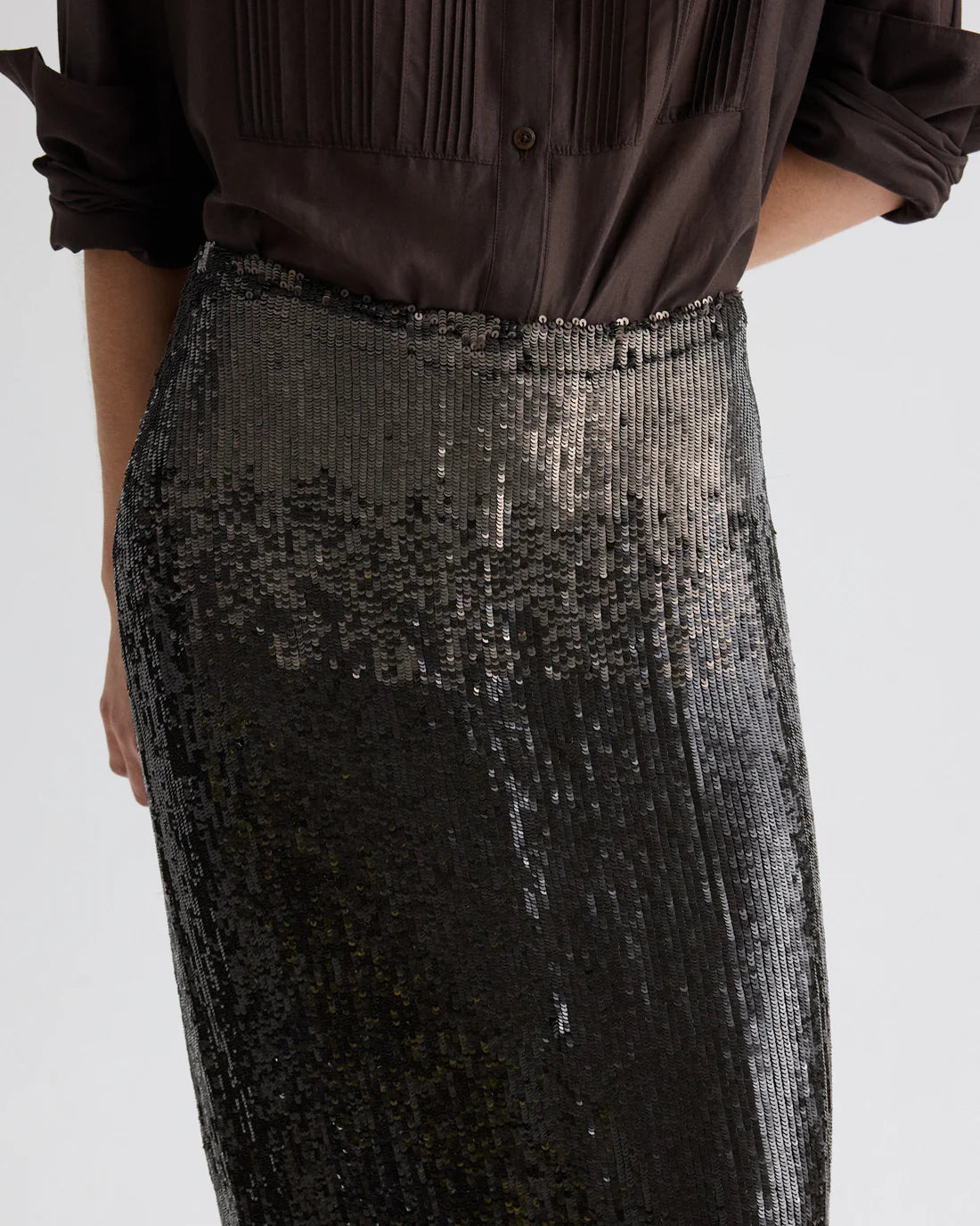 SYLKIE SKIRT DARK CHOCOLATE