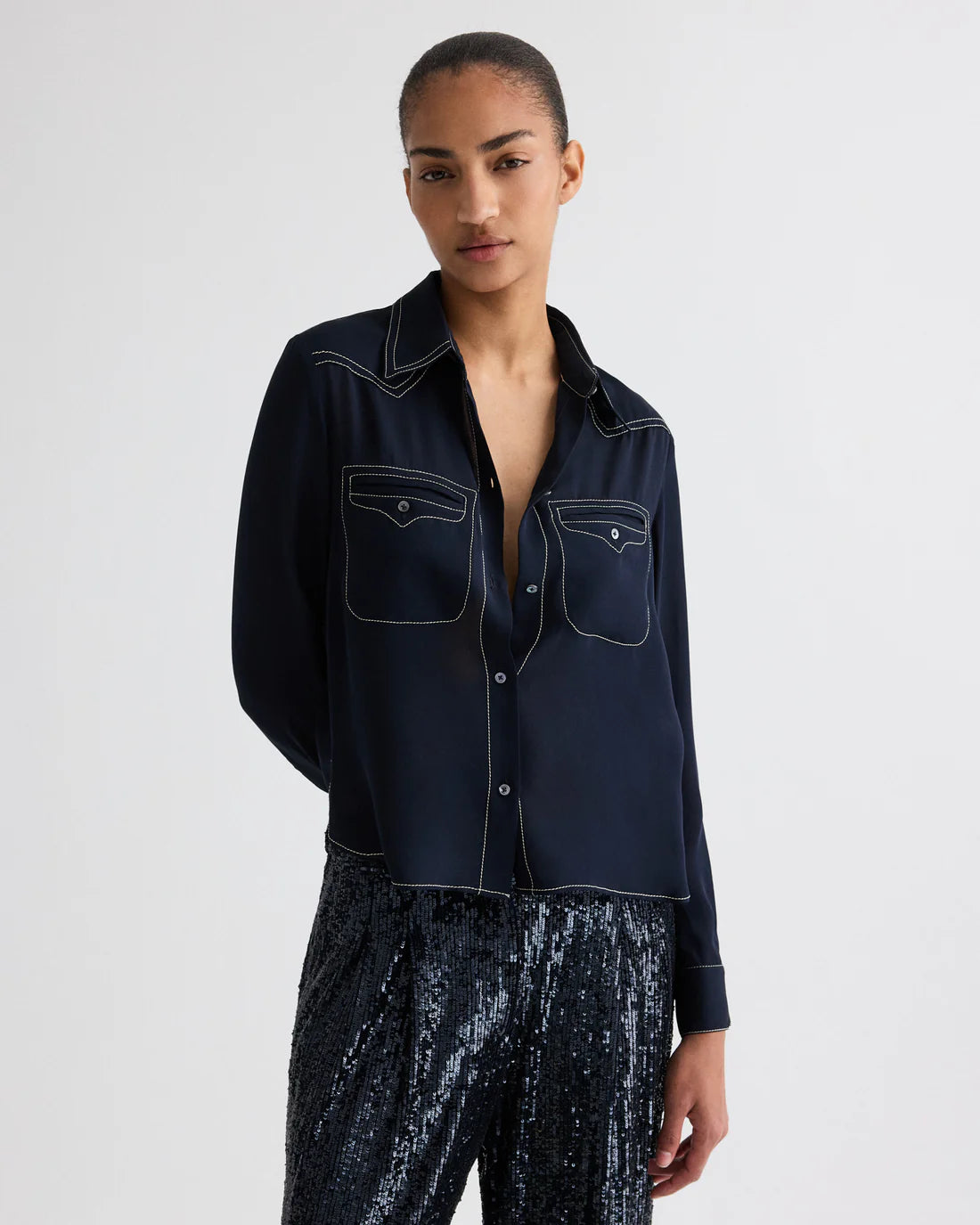 CARTER TOPSTITCH SHIRT MIDNIGHT