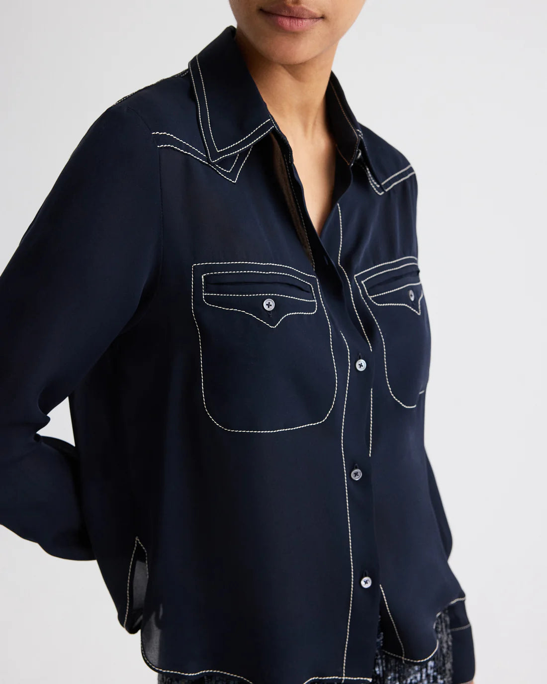 CARTER TOPSTITCH SHIRT MIDNIGHT