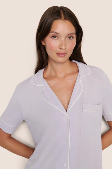GISELE SHORT SLEEVE/PANT PJ SET THISTLE/IVORY