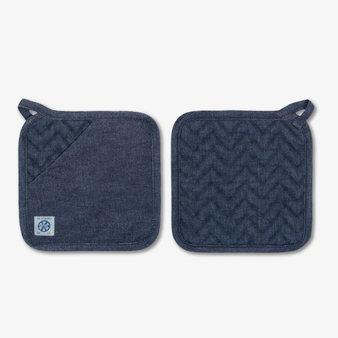 HERRINGBONE TRIVET /POT HOLDER RAW DENIM