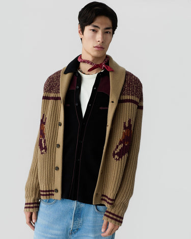 RODEO CARDIGAN CAMEL COMBO