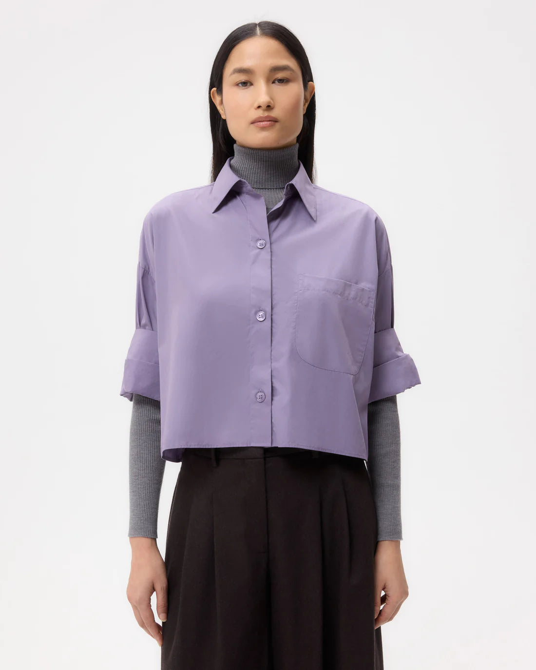 NEXT EX BLOUSE BLACK PLUM