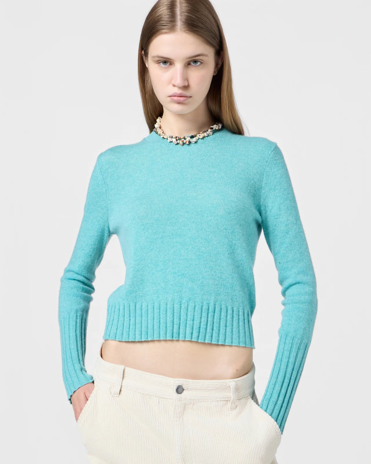 SHRUNKEN CREW SWEATER GLACIER