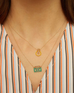 ESTEREO ENAMEL NECKLACE AQUA BLUE