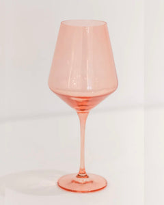 CORAL PEACH WINE GLASSES, SET OF 6