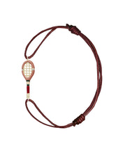 Load image into Gallery viewer, TENNIS BRACELET SAND PINK W/BURGUNDY CORD