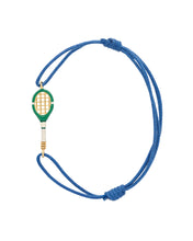 Load image into Gallery viewer, TENNIS BRACELET PISTACHIO GREEN W/DEEP BLUE CORD