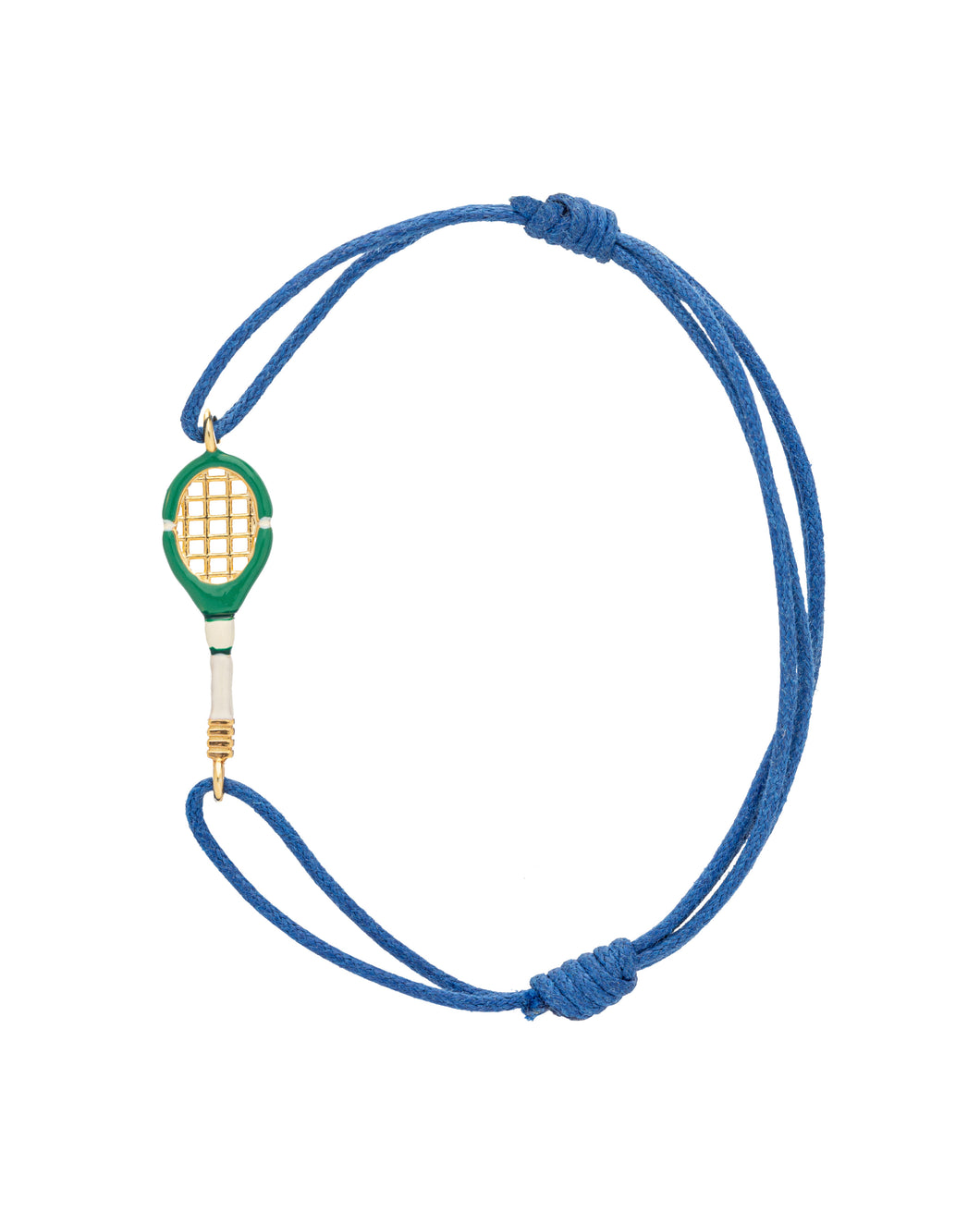 TENNIS BRACELET PISTACHIO GREEN W/DEEP BLUE CORD