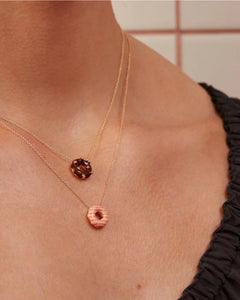 DONUT FILLED NECKLACE RASPBERRY PINK/BUBBLEGUM PINK