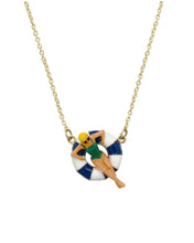 Load image into Gallery viewer, FLOTADORA NECKLACE ELECTRIC BLUE/PISTACHIO GREEN