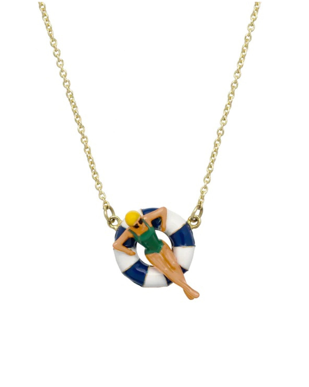 FLOTADORA NECKLACE ELECTRIC BLUE/PISTACHIO GREEN