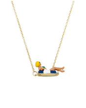 Load image into Gallery viewer, FLOTADORA NECKLACE ELECTRIC BLUE/PISTACHIO GREEN