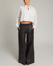 Load image into Gallery viewer, WIDE LEG LEATHER TROUSER BLACK
