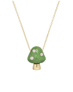 AMANITA NECKLACE OXIDIZED GREEN/WHITE CORAL