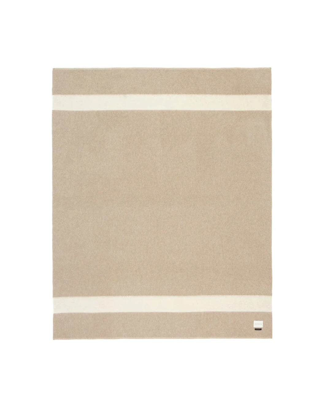 THE SIEMPRE RECYCLED BLANKET IN BEIGE WITH IVORY STRIPE