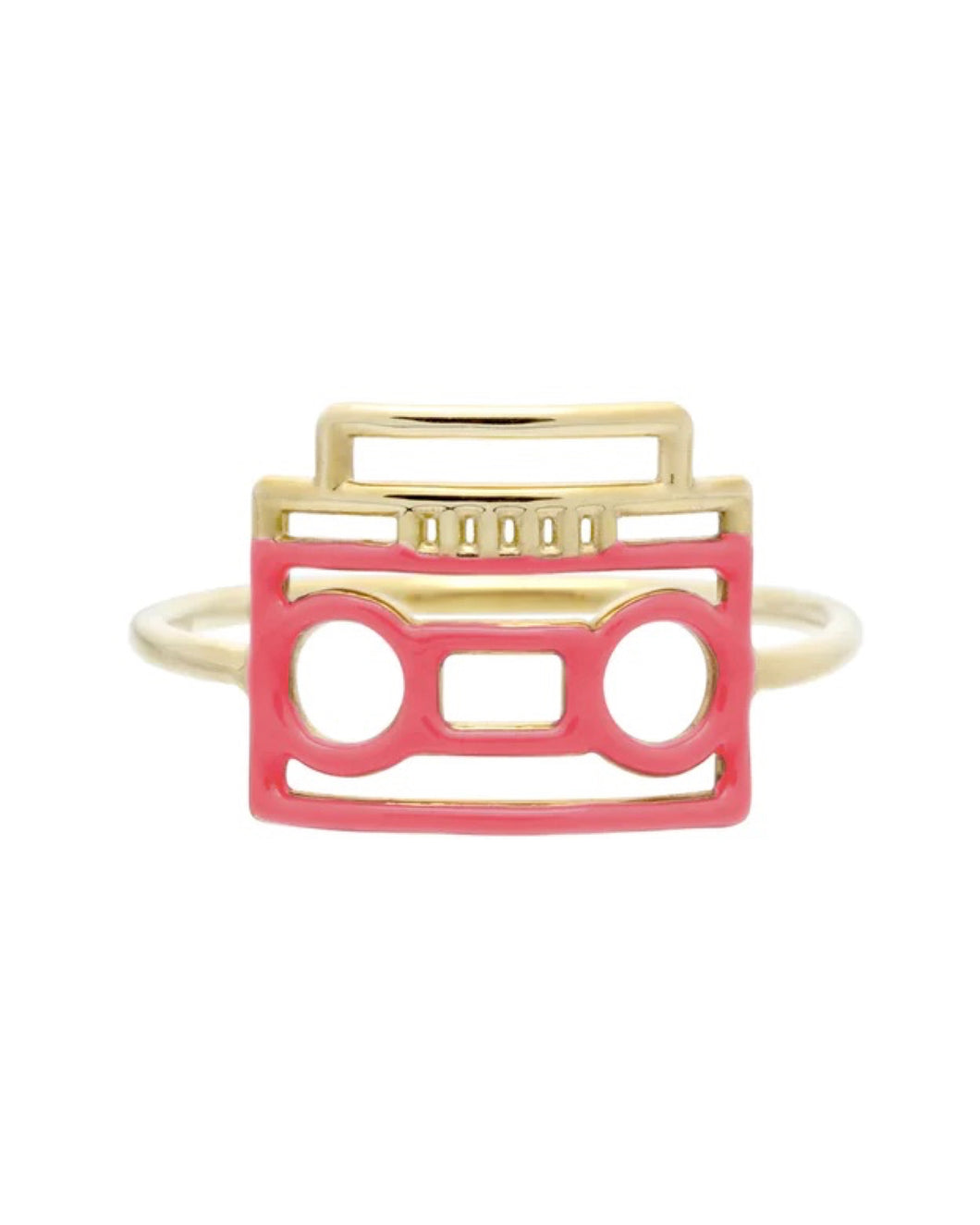 ESTEREO ENAMEL RING BUBBLEGUM PINK