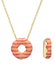 Load image into Gallery viewer, DONUT FILLED NECKLACE RASPBERRY PINK/BUBBLEGUM PINK