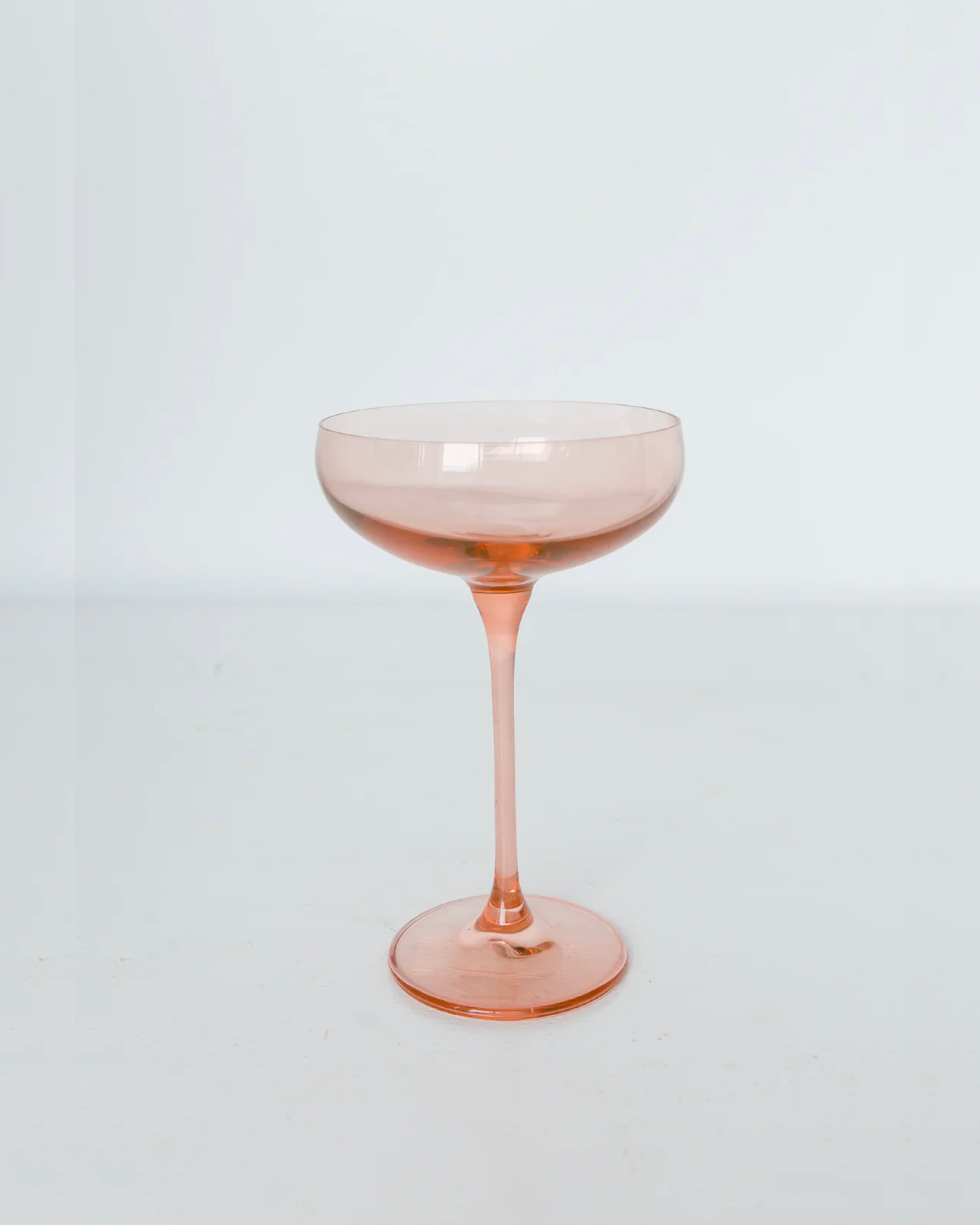 BLUSH PINK CHAMPAGNE COUPE GLASSES, SET OF 6