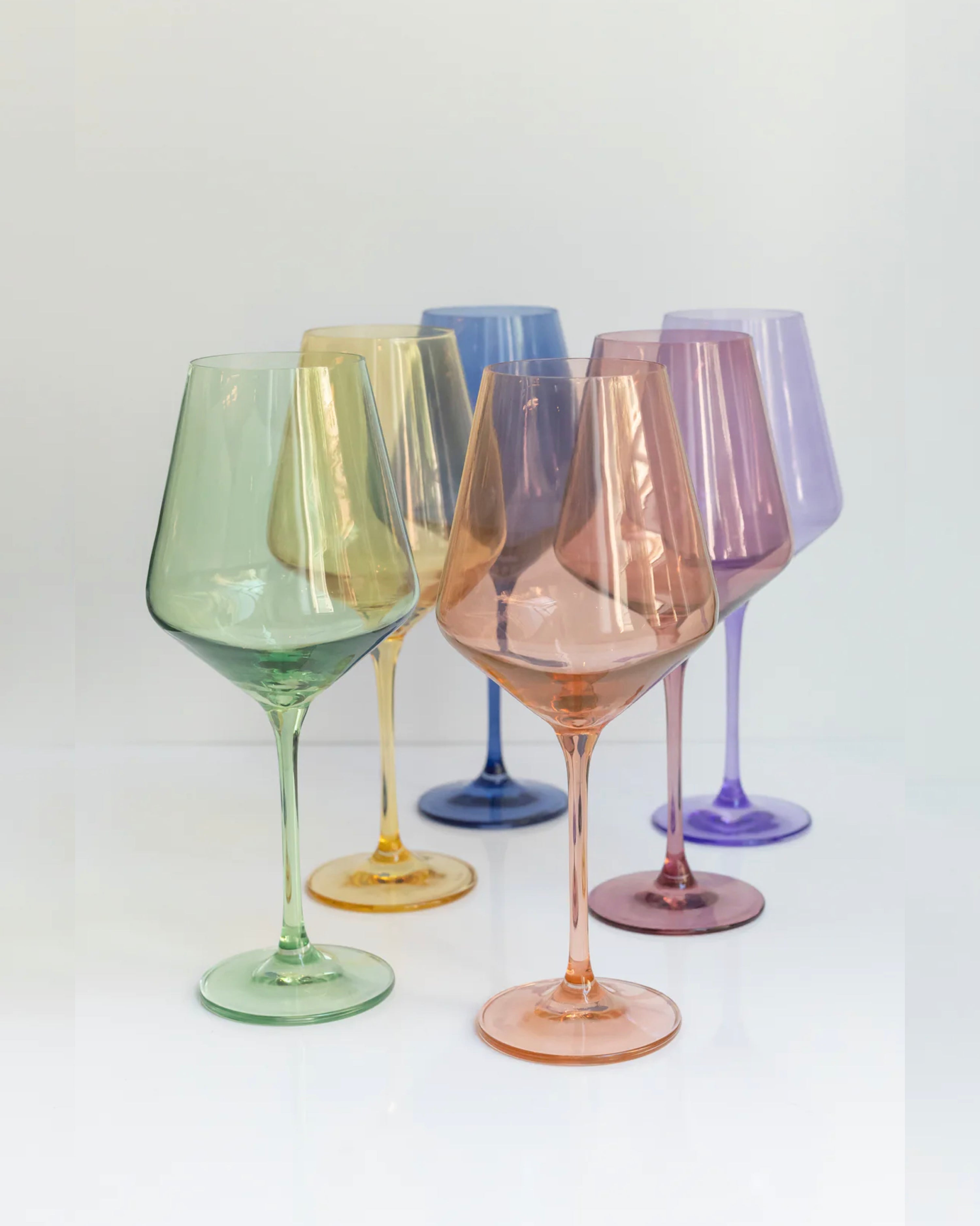 WINE GLASSES, MIXED SET OF 6