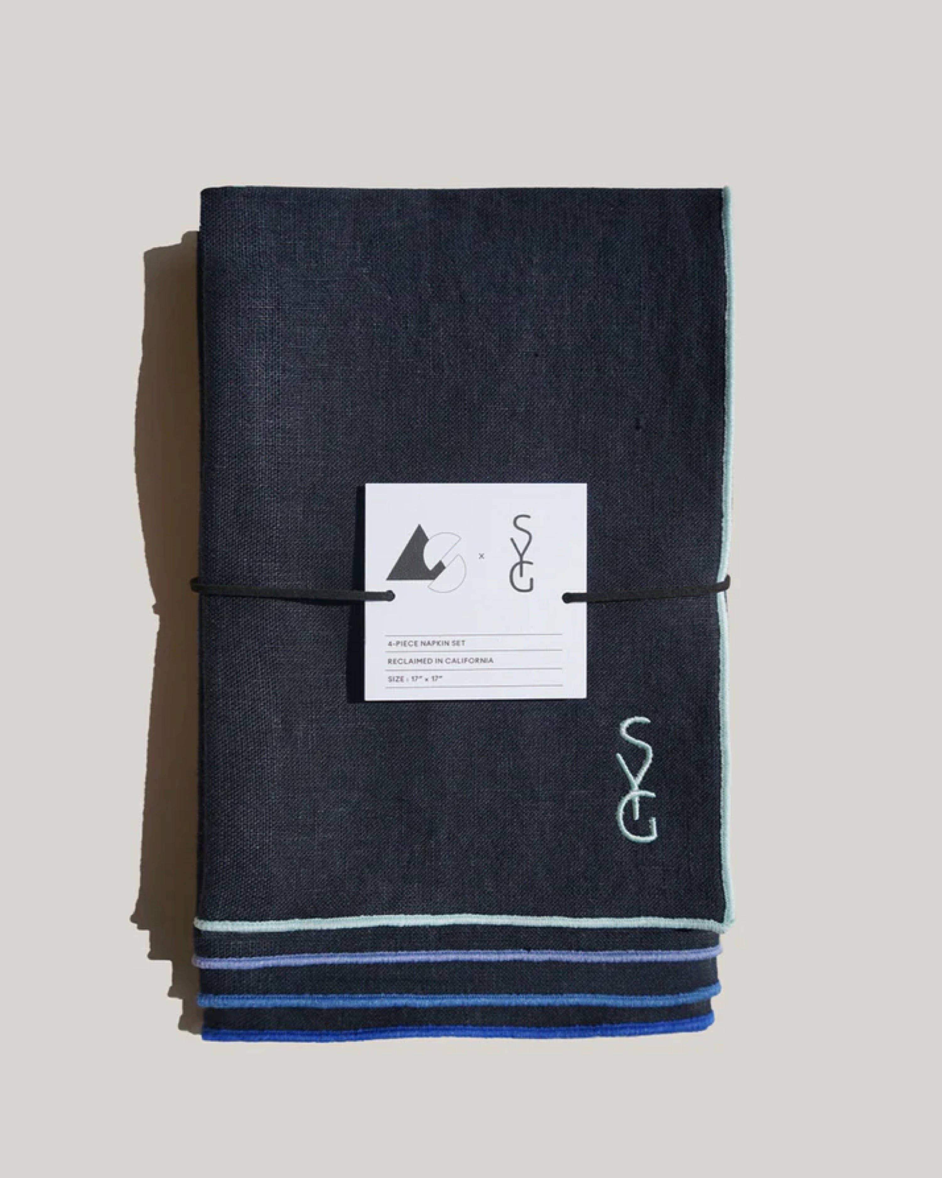 AS X SYG NAVY LINEN NAPKINS