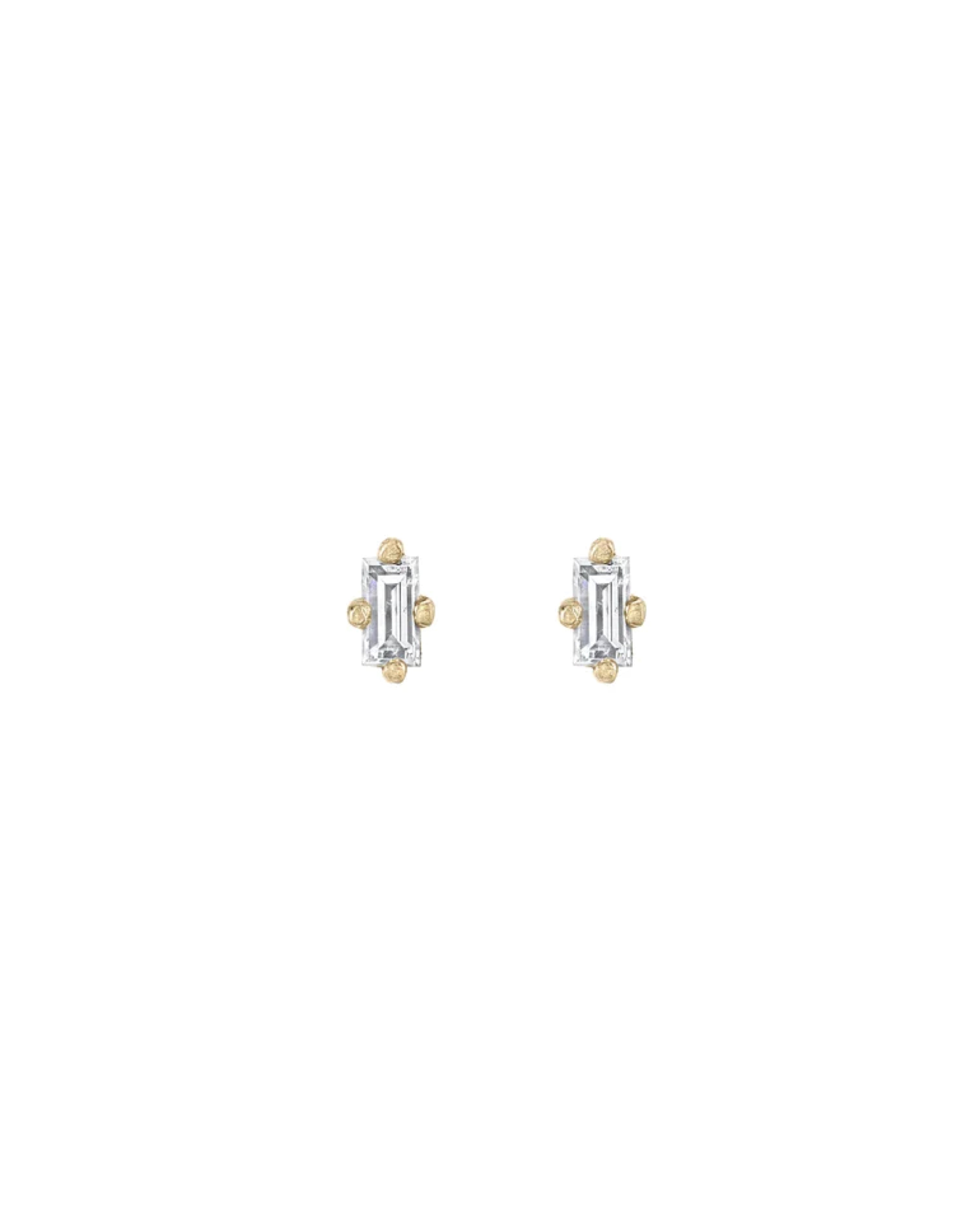 WHITE DIAMOND BAGUETTE MINI STUD