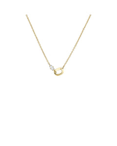 XS LINK AND PRONG SET WHITE DIAMOND BAGUETTE NECKLACE 16"