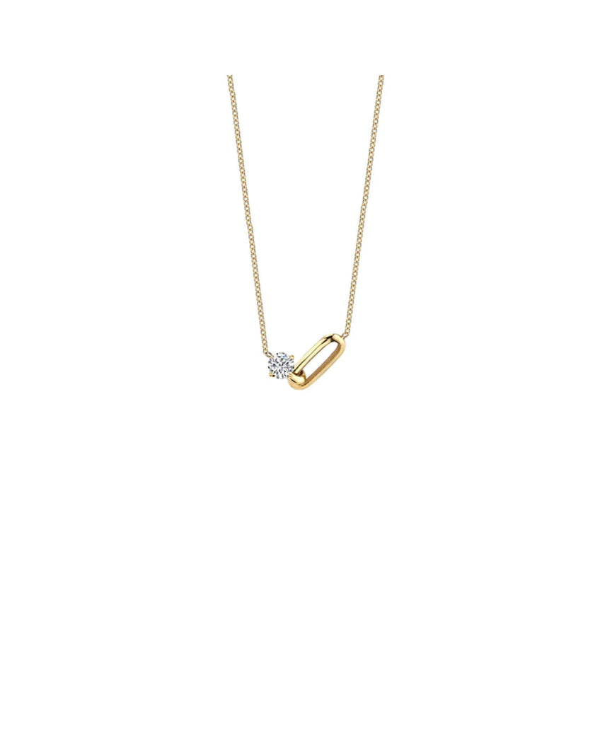 OG LINK AND WHITE DIAMOND NECKLACE 18