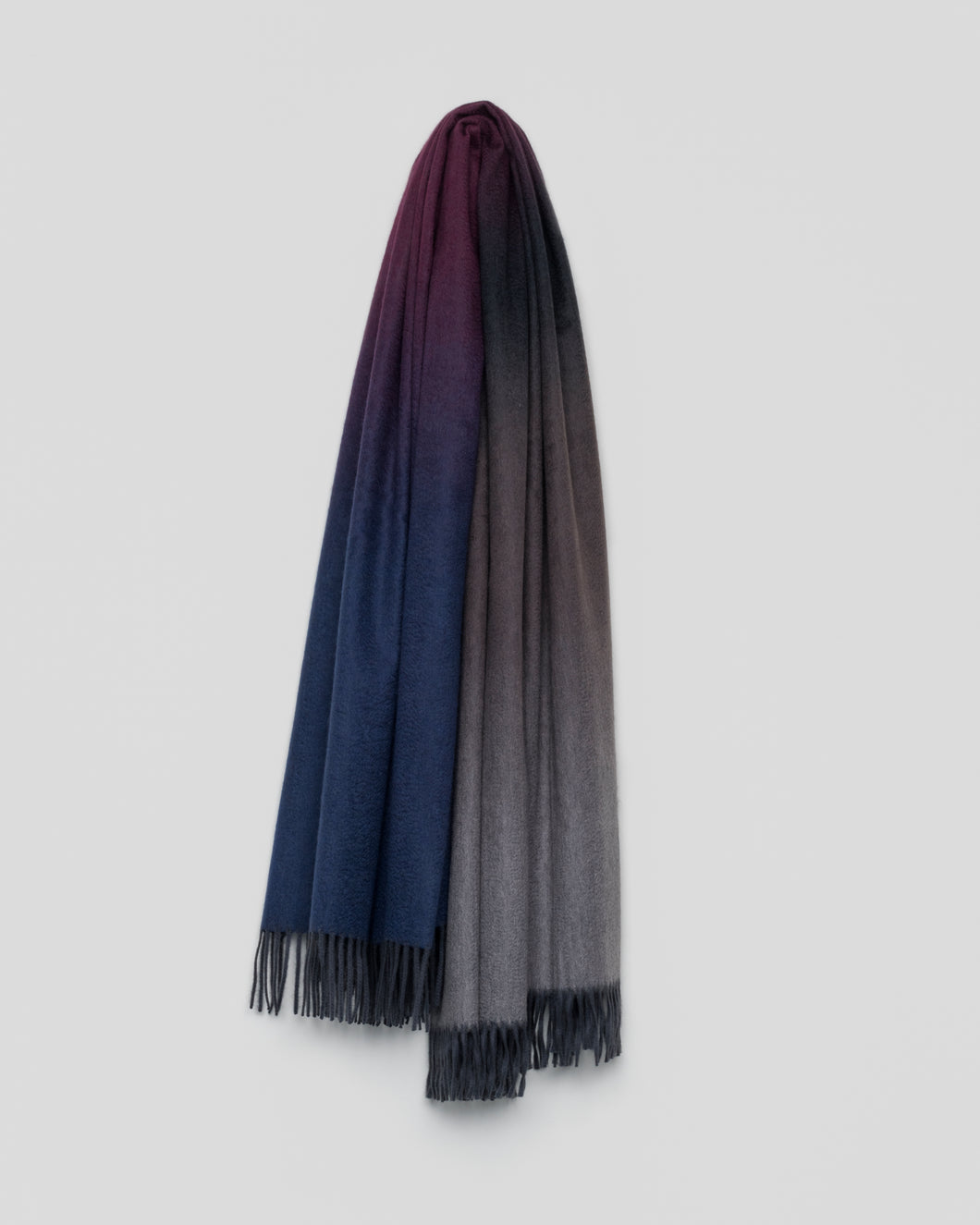 ARRAN OMBRE CASHMERE BLANKET CIMMERIAN