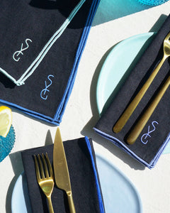 AS X SYG NAVY LINEN NAPKINS