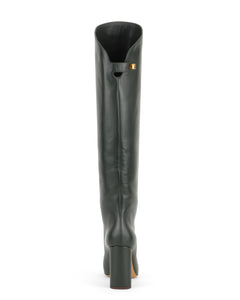 ADRIANA HIGH HEEL NAPPA LEATHER BOOT IN GREEN