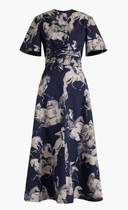 KIRSTY DRESS BERRY BLUE HORSES