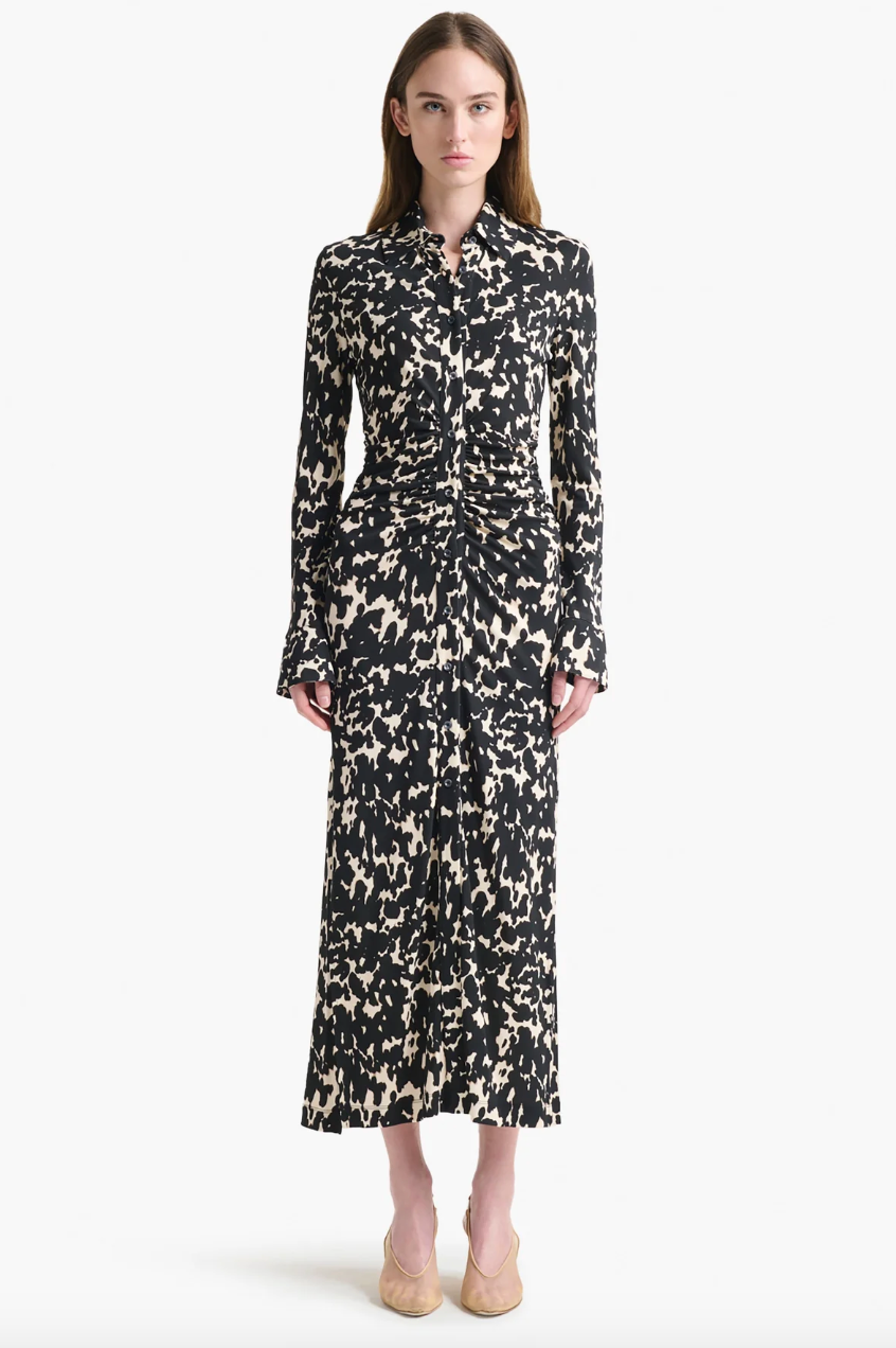CLAUDIA DRESS TAPIOCA TORTOISE