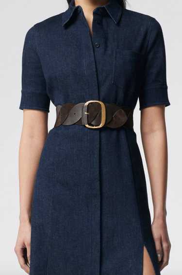 TWIST BRAID BELT MAHOGANY