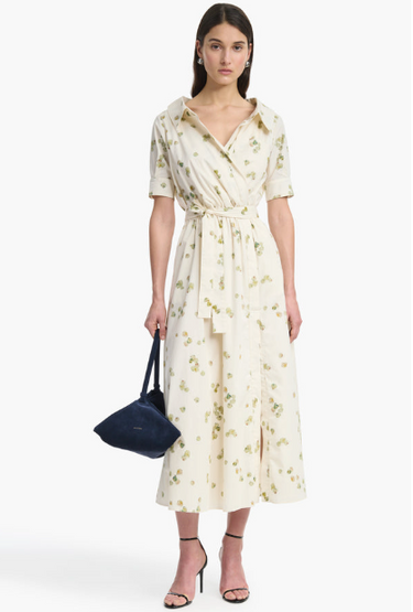 LYDIA DRESS IVORY ALLOVER PETALS