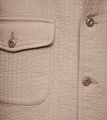 PADDED COTTON LONG SLEEVE OVERSHIRT DUSTED KHAKI