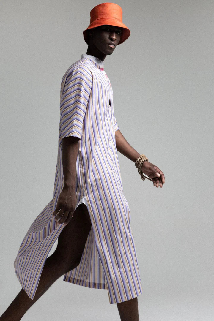 MAX CAFTAN THISTLE STRIPE