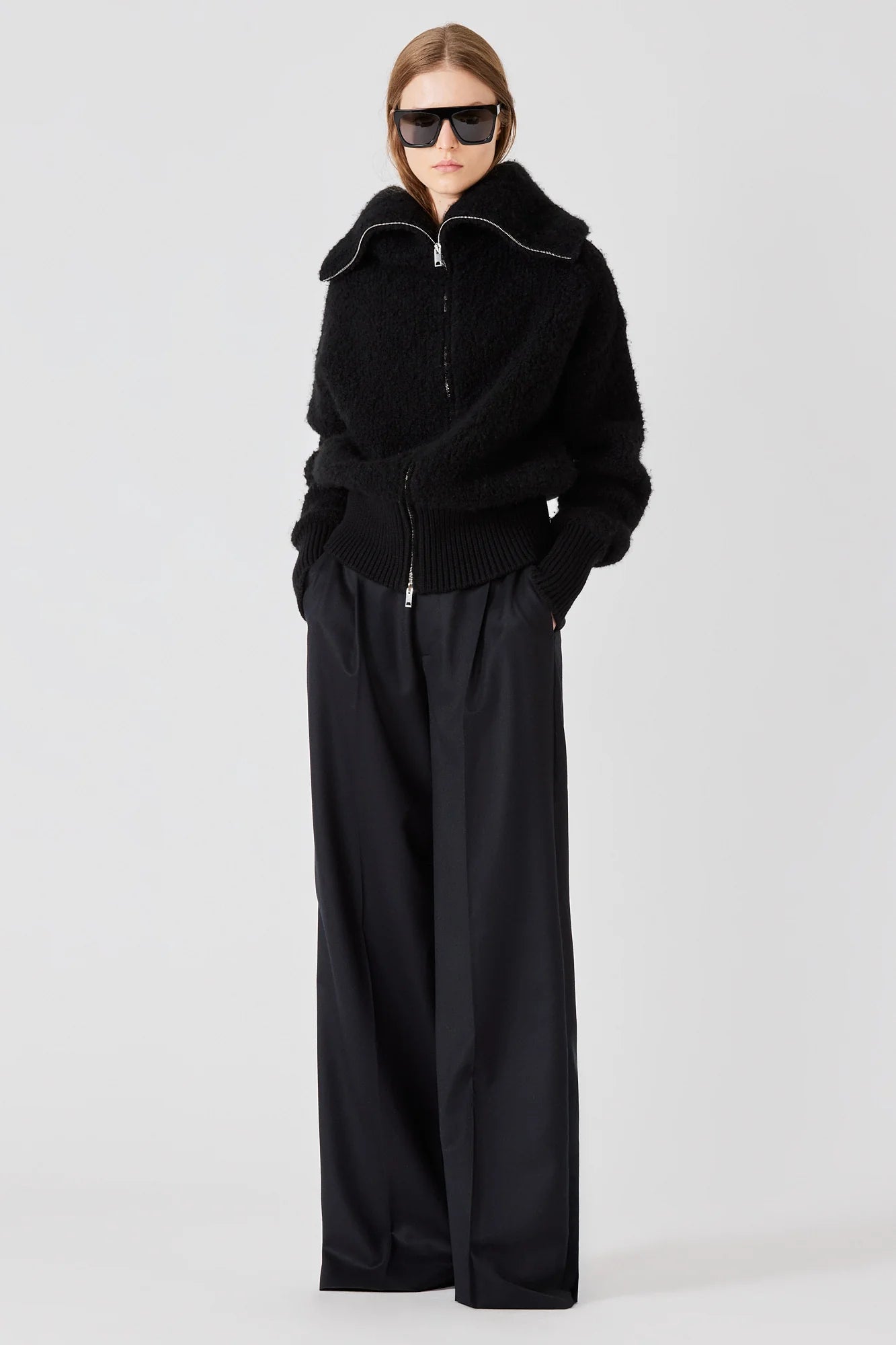 TEDDY ZIPPED BOMBER BLACK