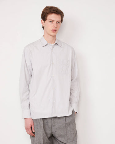 GUIDO STRIPED COTTON POPLIN SHIRT WHITE/GREY/BLACK