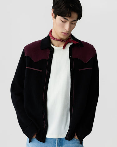 WESTERN BUTTON UP! SHIRT BLACK/FIG
