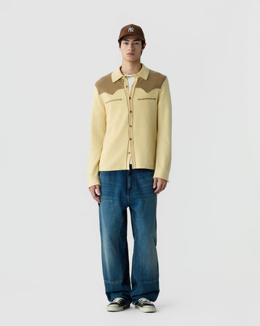 WESTERN BUTTON UP! SHIRT BUTTER/CAMEL