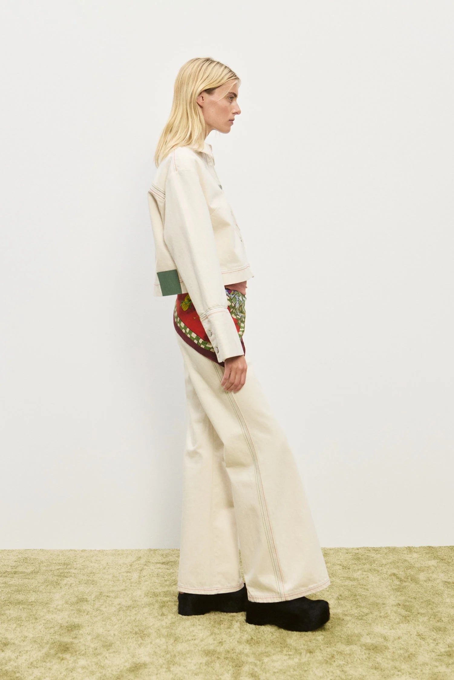 NORMA CROPPED DENIM JACKET CREAM