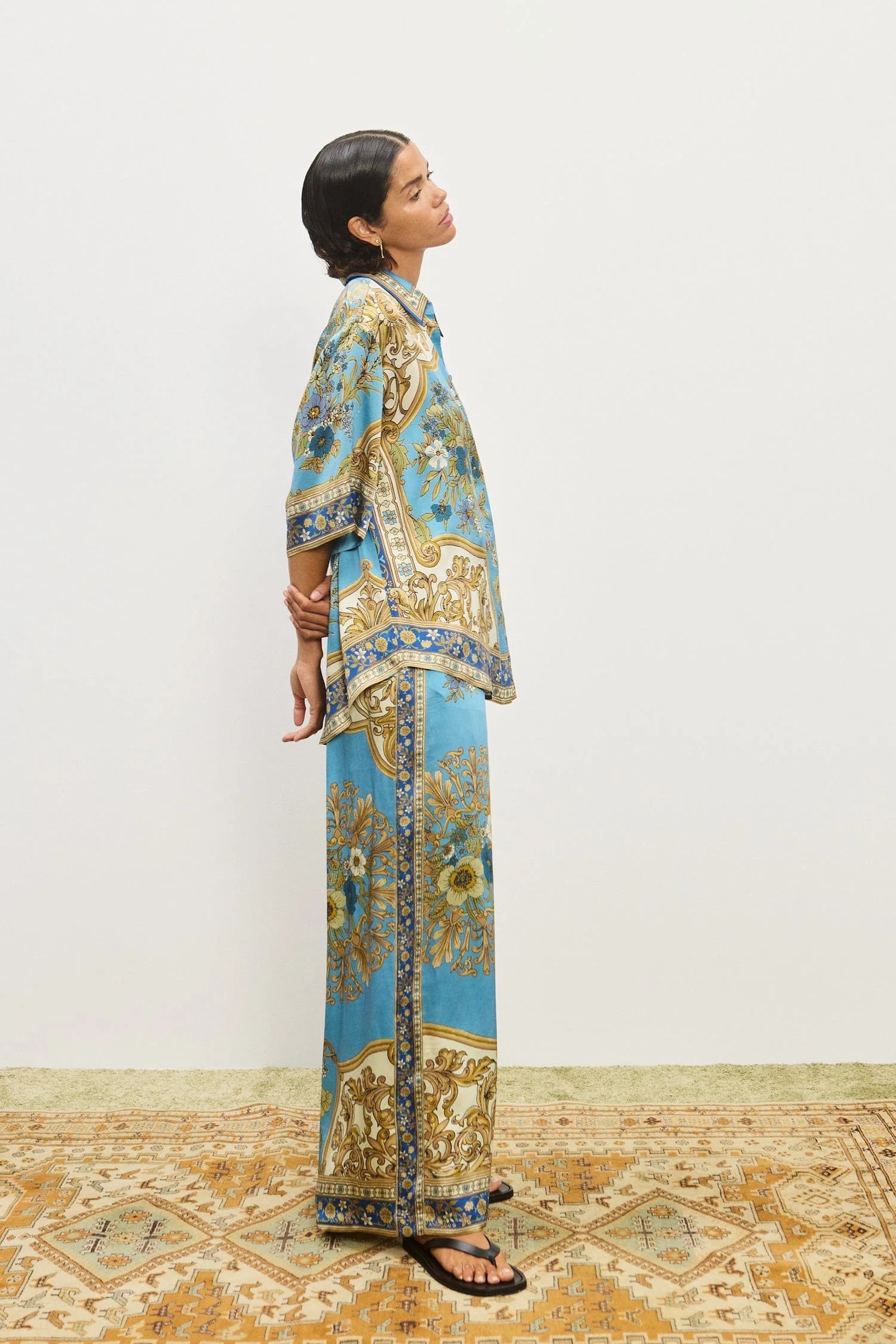 CASSIE SILK PANT BLUE