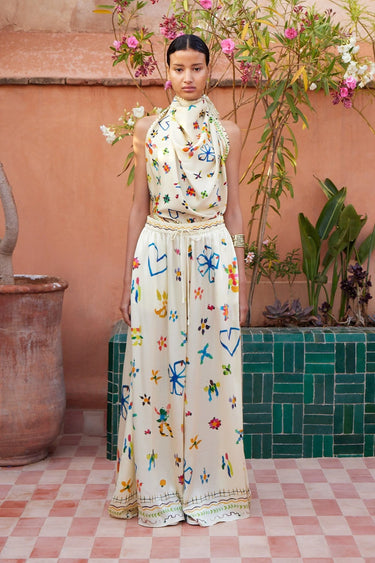 SIDI SILK PALAZZO PANT MULTI
