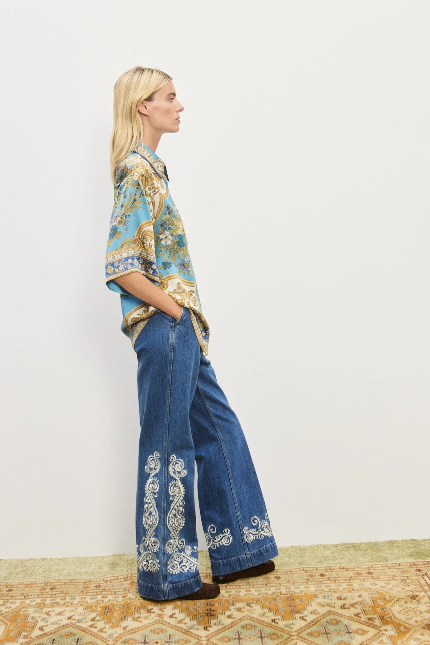 CASSIE SILK SHIRT BLUE