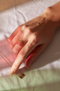 ESTEREO ENAMEL RING BUBBLEGUM PINK