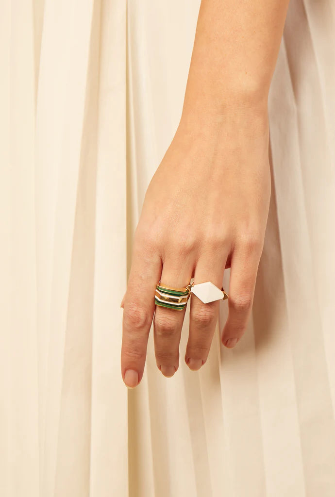 COLORES ENAMEL RING GREEN