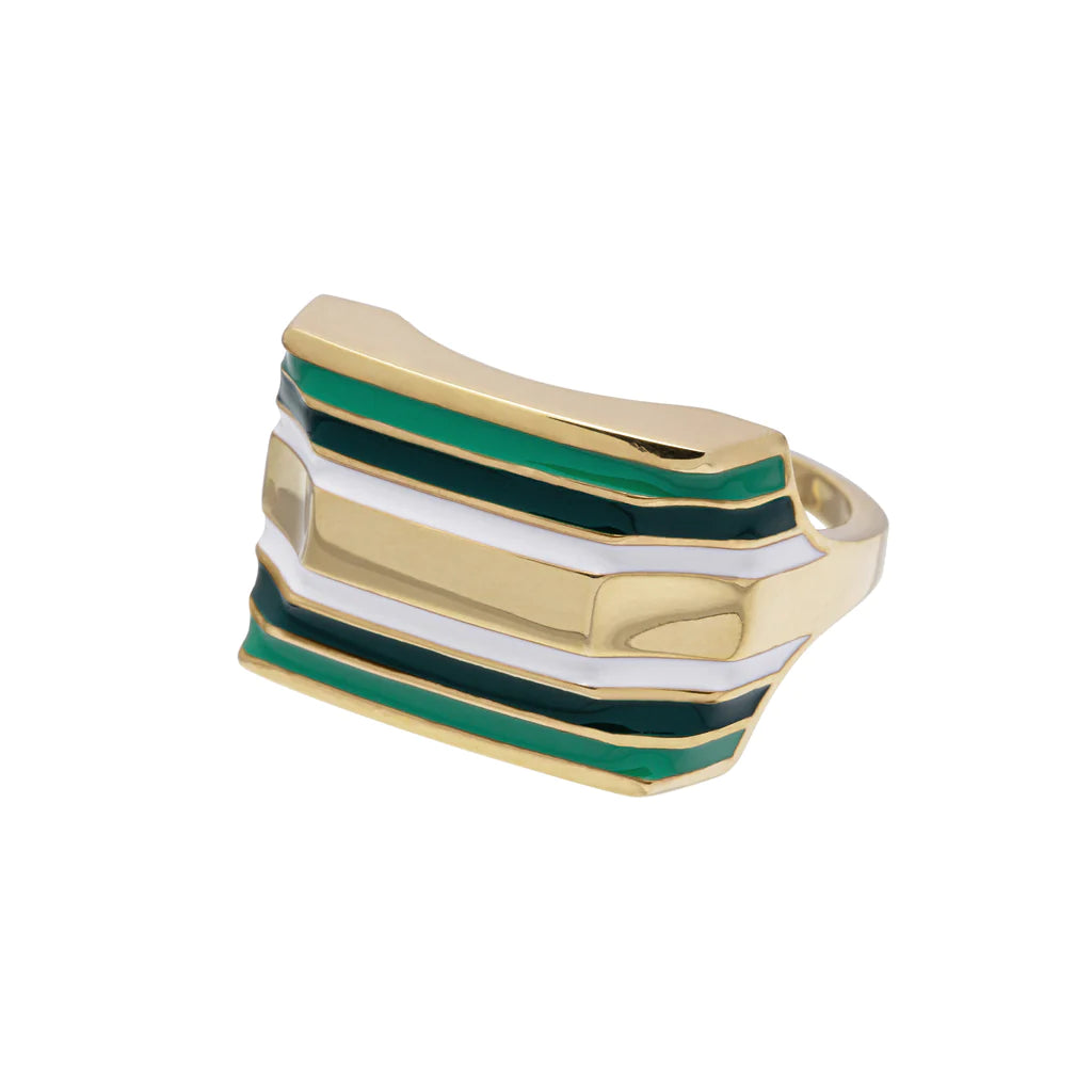 COLORES ENAMEL RING GREEN